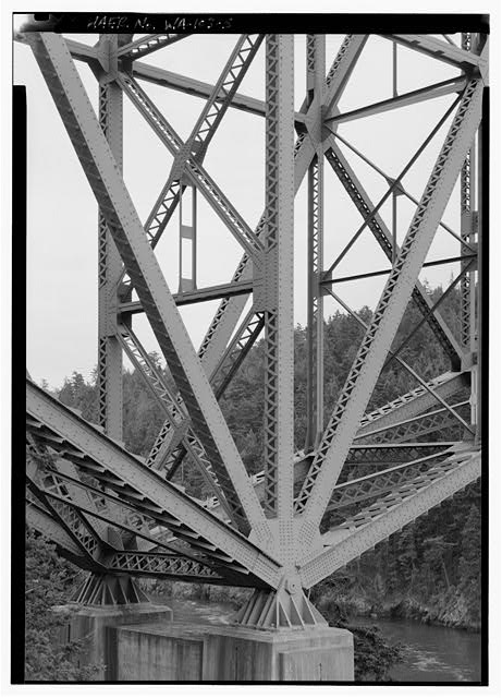 5. DETAIL OF NORTH TOWER BASE OF CANTILEVER - Deception Pass Bridge, Spanning Deception Pass at State Route 20, Anacortes, Skagit County, WA