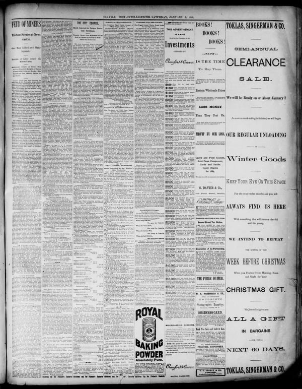 Newspaper page, 1889-01-05