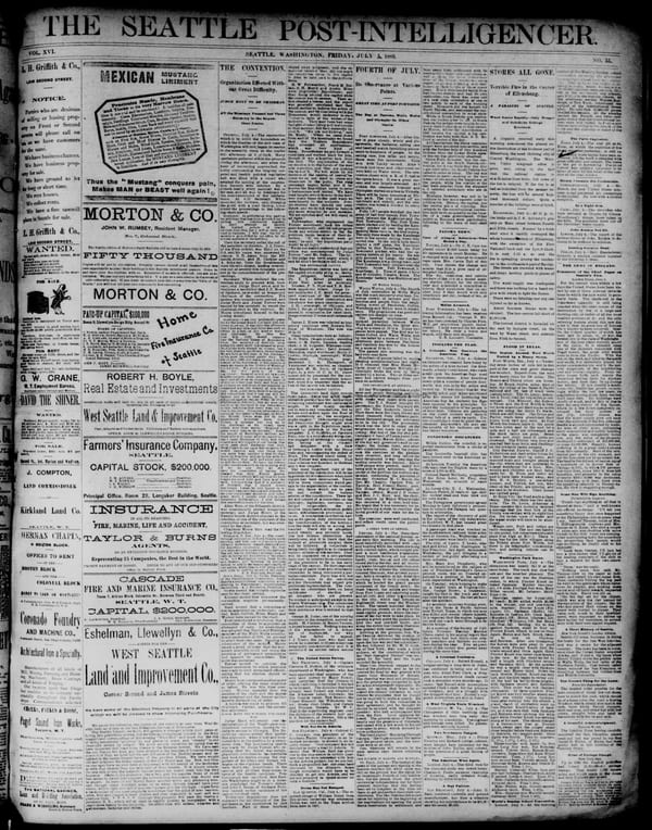 Newspaper page, 1889-07-05