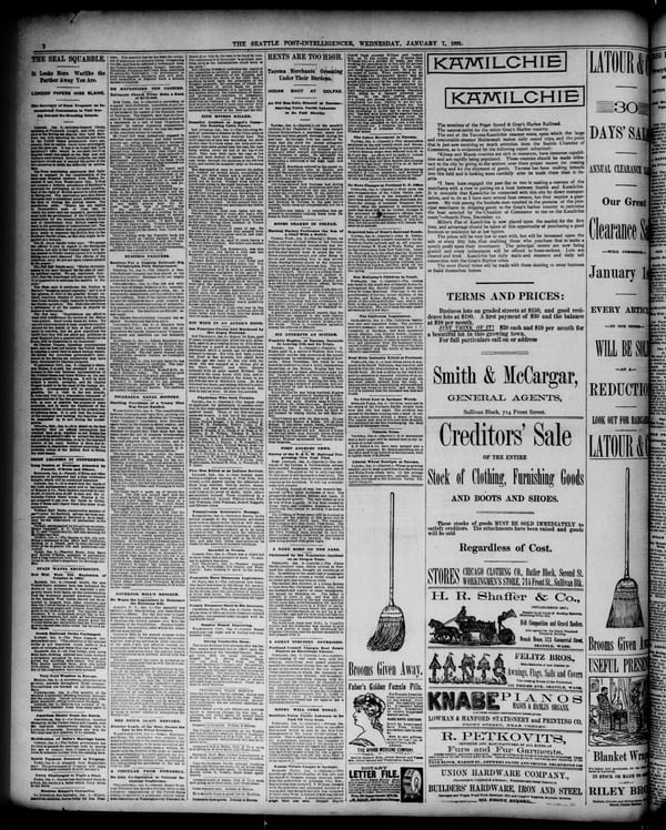 Newspaper page, 1891-01-07