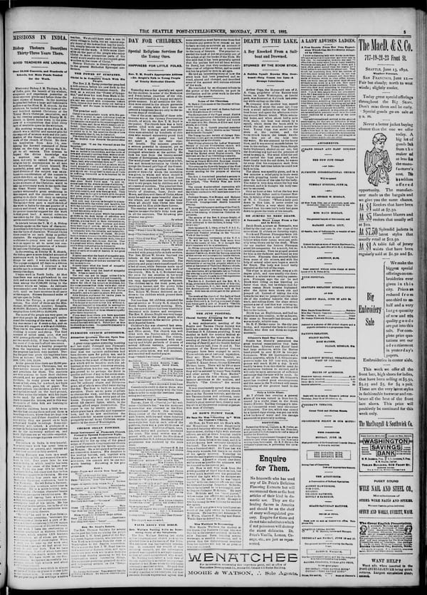 Newspaper page, 1892-06-13