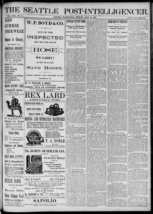 Newspaper page, 1892-07-26