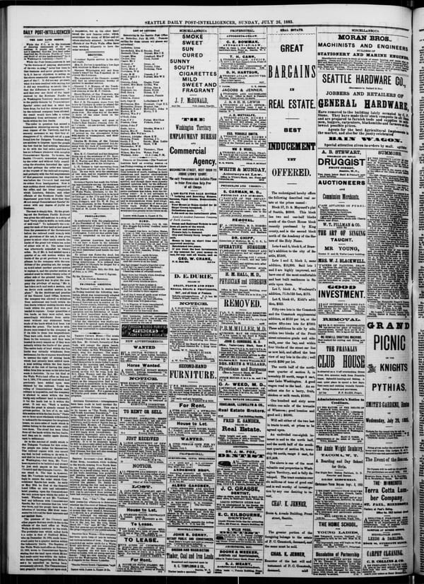 Newspaper page, 1885-07-26