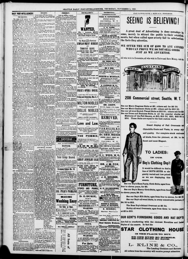 Newspaper page, 1885-11-05