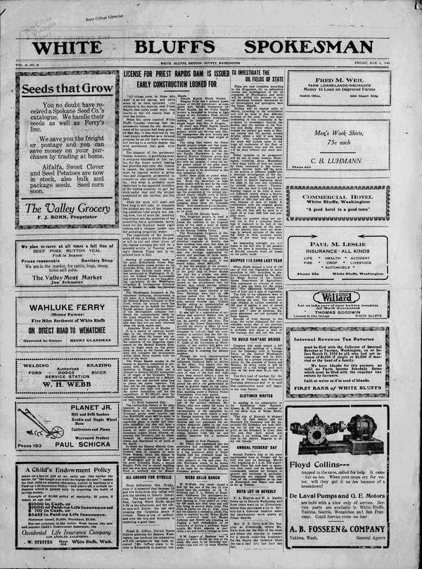 Newspaper page, 1925-03-06