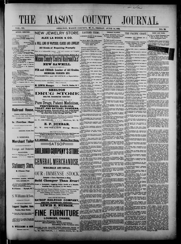 Newspaper page, 1889-06-14