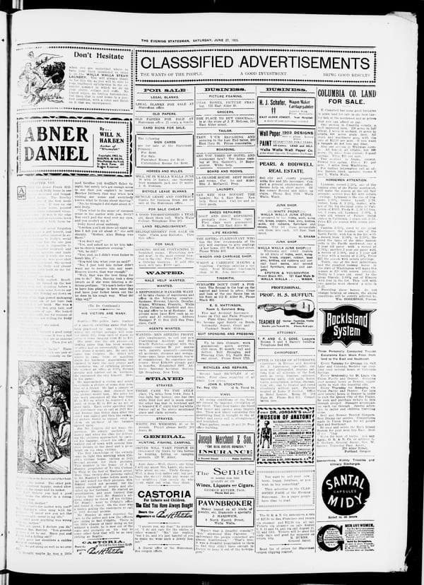 Newspaper page, 1903-06-27