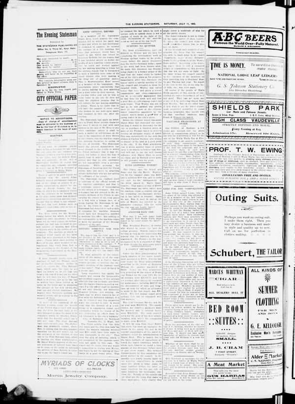 Newspaper page, 1903-07-11