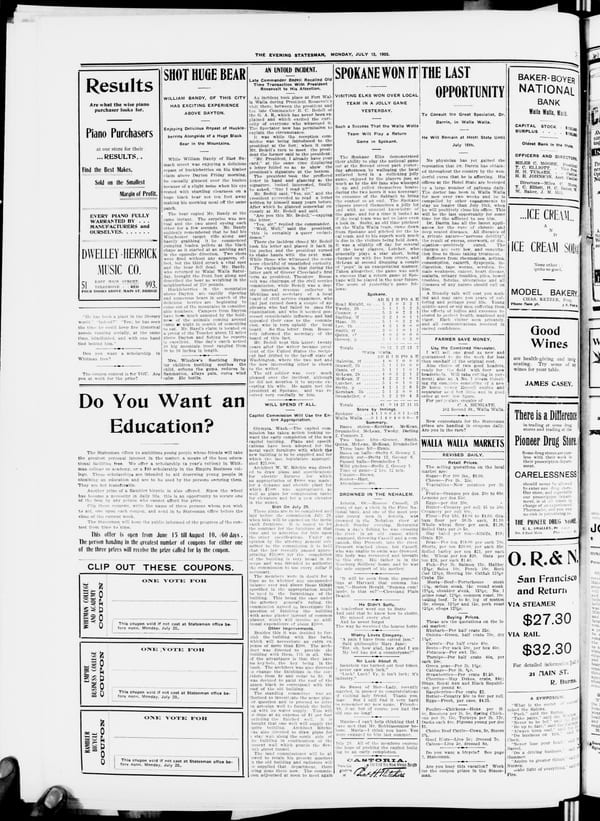 Newspaper page, 1903-07-13