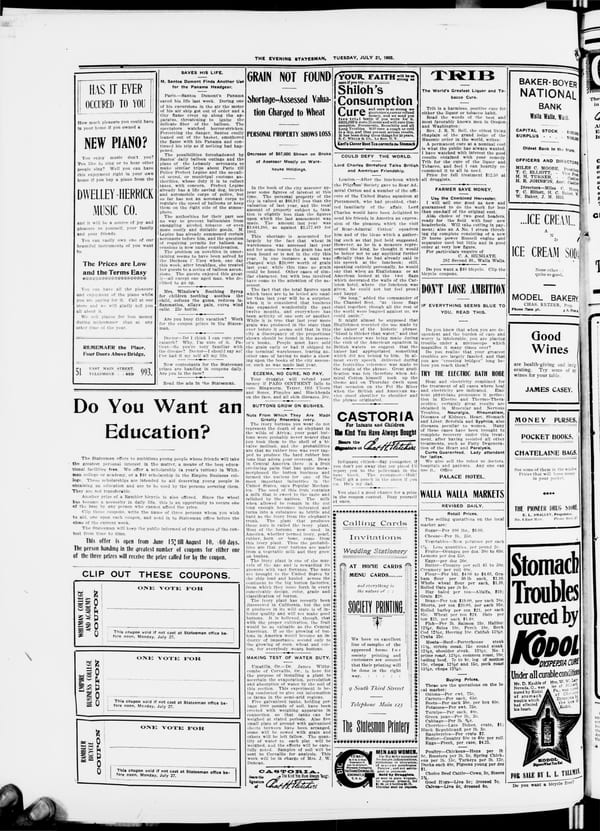 Newspaper page, 1903-07-21