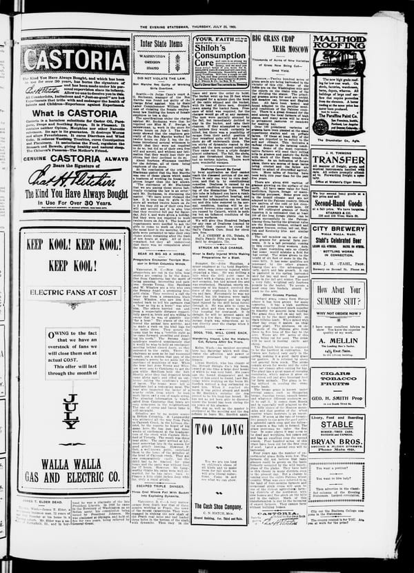 Newspaper page, 1903-07-23