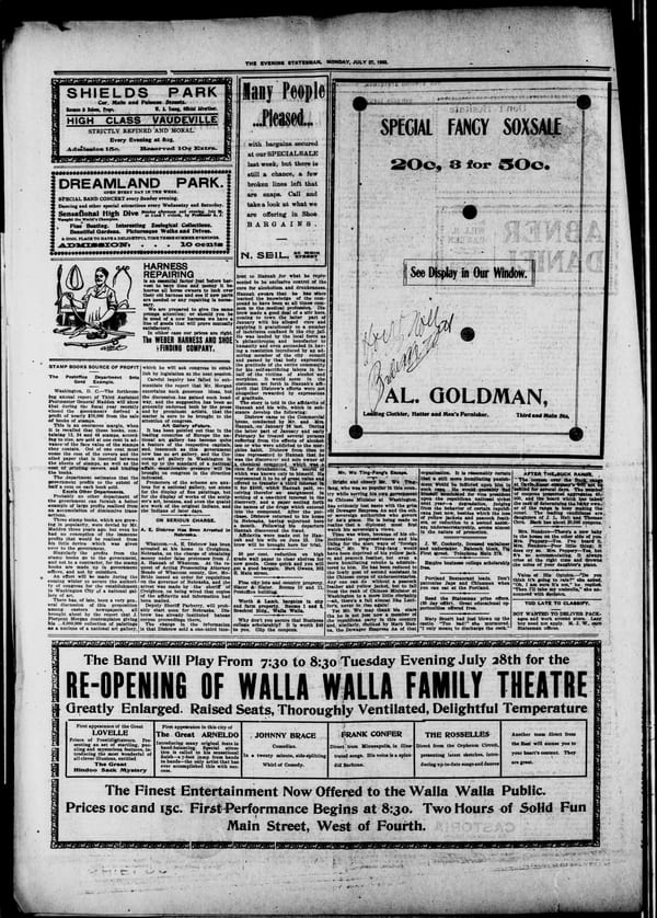 Newspaper page, 1903-07-27