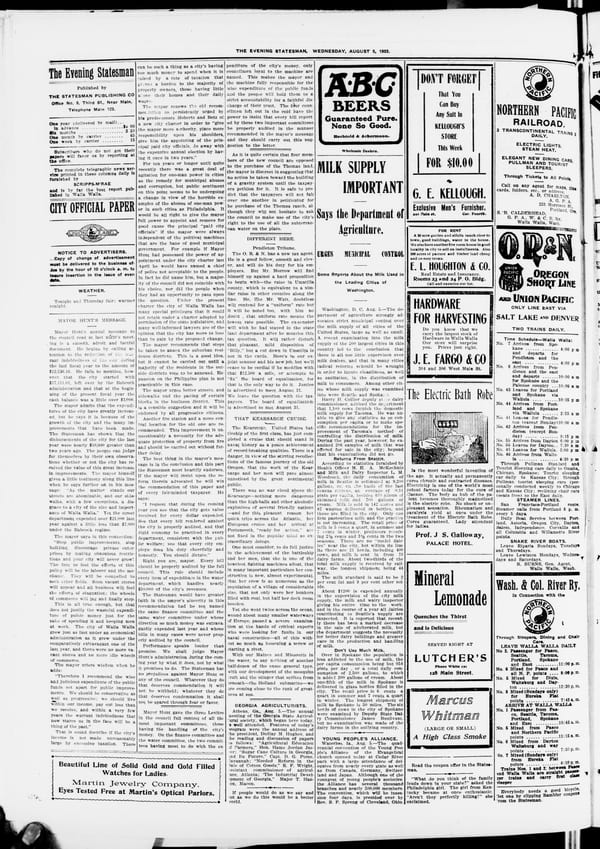 Newspaper page, 1903-08-05