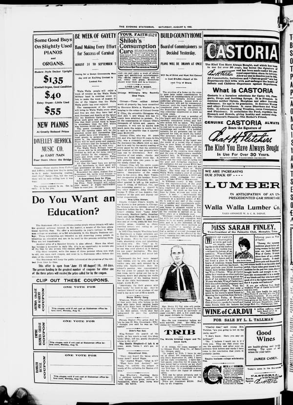 Newspaper page, 1903-08-08