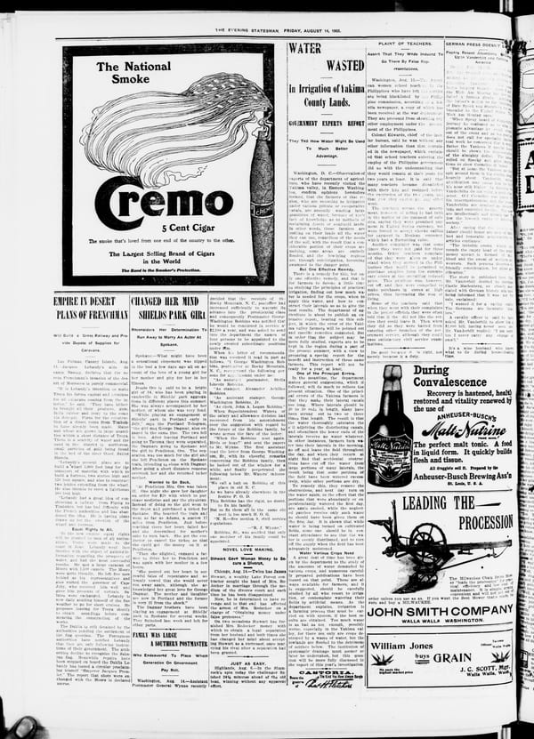 Newspaper page, 1903-08-14