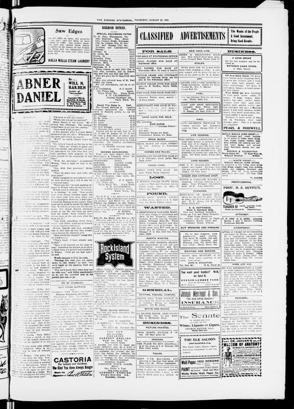Newspaper page, 1903-08-20