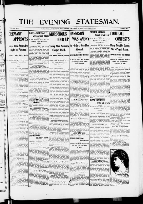 Newspaper page, 1903-11-07