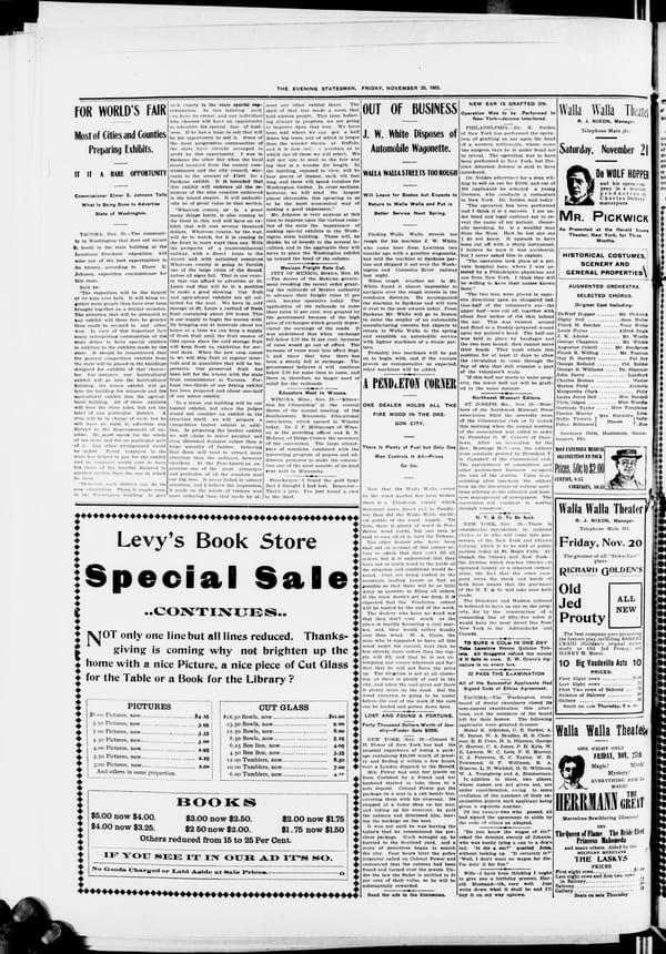 Newspaper page, 1903-11-20