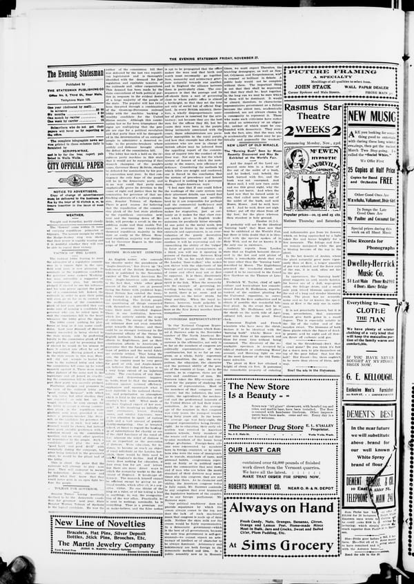 Newspaper page, 1903-11-27