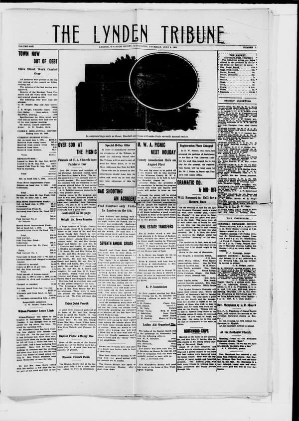 Newspaper page, 1908-07-09
