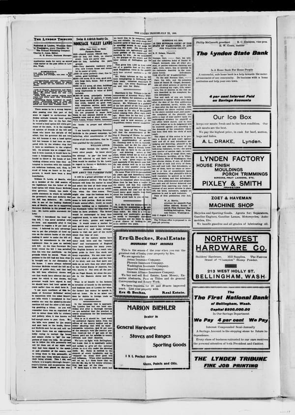 Newspaper page, 1908-07-23