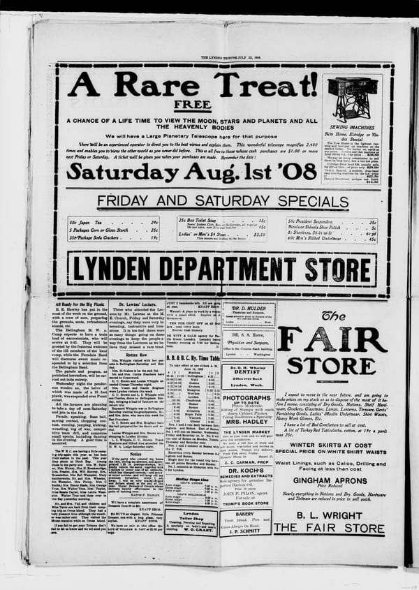 Newspaper page, 1908-07-30