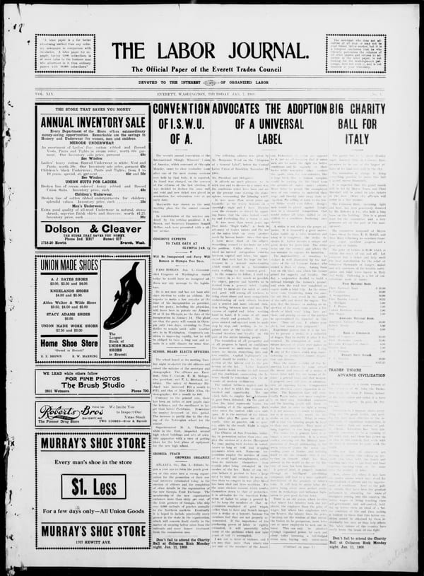 The Labor Journal (Everett, Wash.) — January 7, 1909, page 1